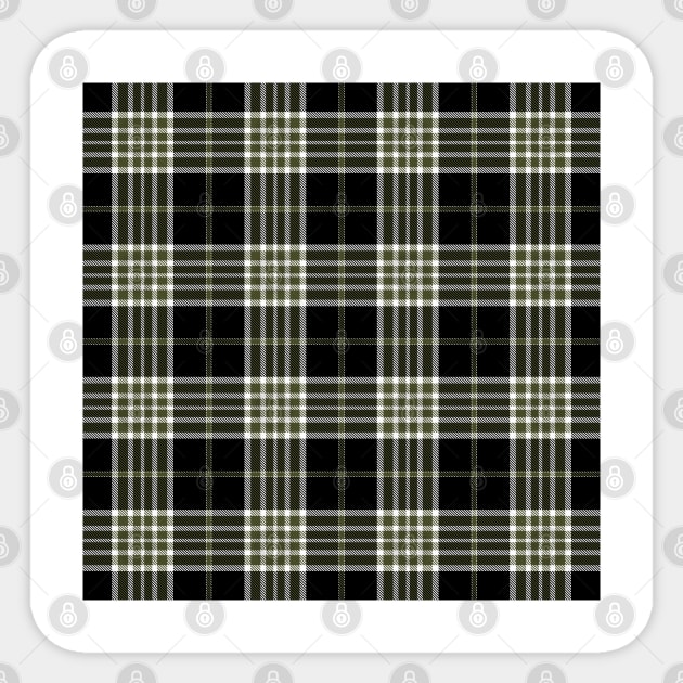 Olive Green and BlackTartan Plaid Pattern Sticker by teezeedy